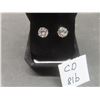Image 1 : New Platinum Plated Simulated Diamond Stud Earrings