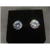 Image 2 : New Platinum Plated Simulated Diamond Stud Earrings