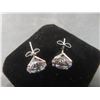 Image 3 : New Platinum Plated Simulated Diamond Stud Earrings
