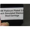 Image 7 : New Platinum Plated Simulated Diamond Stud Earrings