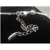 Image 4 : New Platinum Plated Simulated Diamond "Key To My Heart" Necklace Adjustable Chain 16"–18" Long