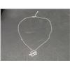 Image 5 : New Platinum Plated Simulated Diamond "Key To My Heart" Necklace Adjustable Chain 16"–18" Long