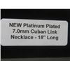 Image 6 : New Platinum Plated Cuban Link Necklace 18" Long