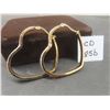 Image 1 : New 18K Gold Plated Simulated Diamond Heart Hoop Earrings