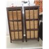 Image 2 : Two Wicker and Wood Basket Storage Units