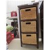Image 4 : Two Wicker and Wood Basket Storage Units