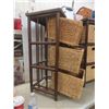 Image 6 : Two Wicker and Wood Basket Storage Units