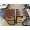 Image 7 : Two Wicker and Wood Basket Storage Units