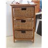 Image 1 : Wicker Rattan Storage Unit With Three Baskets
