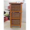 Image 2 : Wicker Rattan Storage Unit With Three Baskets