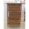 Image 3 : Wicker Rattan Storage Unit With Three Baskets