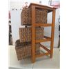 Image 6 : Wicker Rattan Storage Unit With Three Baskets