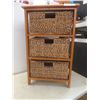 Image 7 : Wicker Rattan Storage Unit With Three Baskets