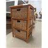 Image 9 : Wicker Rattan Storage Unit With Three Baskets