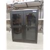 Image 1 : Black Finish Pantry Cabinet With Two Glass Doors