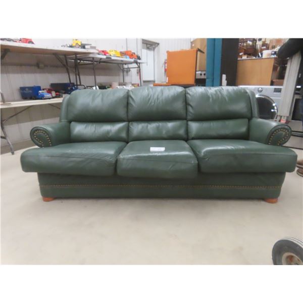 Leather-Style Three-Seat Reclining Sofa 87" Wide