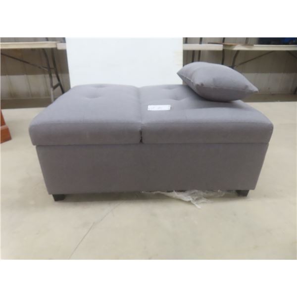 Grey Fabric Convertible Single Sleeper Chair