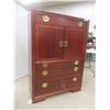 Image 18 : Chinoiserie-Style Mahogany Highboy With Brass Hardware