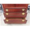 Image 5 : Chinoiserie-Style Mahogany Highboy With Brass Hardware