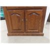 Image 2 : Corner Style Oak Display Cabinet With Glass Doors