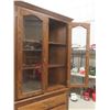 Image 6 : Corner Style Oak Display Cabinet With Glass Doors