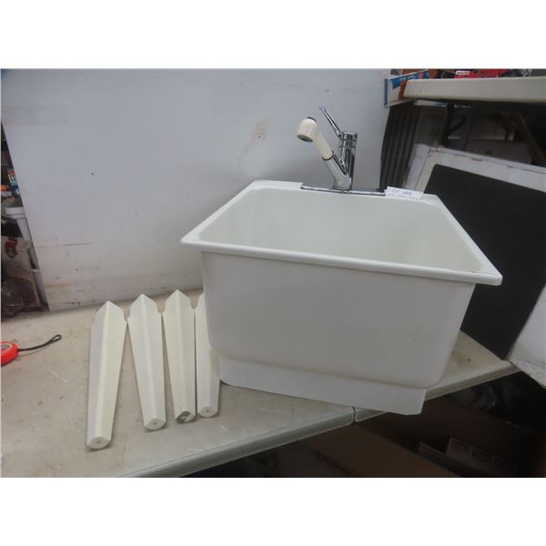 Laundry Room Sink With Tap and Legs