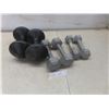 Image 1 : Steel and Plastic Dumbbells, 46 Pounds