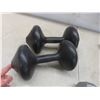 Image 4 : Steel and Plastic Dumbbells, 46 Pounds