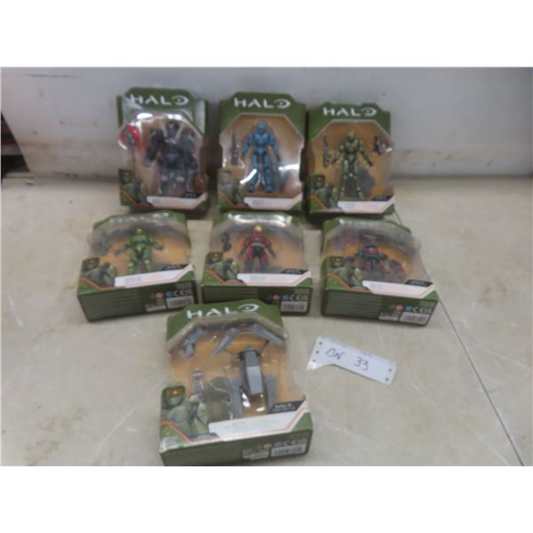 Seven Halo Action Figures, Factory Sealed