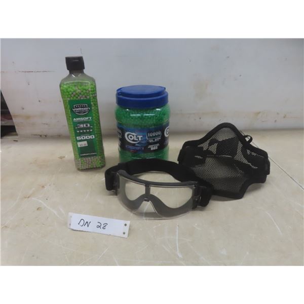 Paintball BBs and Goggles