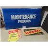 Image 1 : Maintenance Products, Plexi Glass Sign , 2 Cardboard Signs - City Hydro and Super Kem-Tone