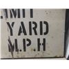 Image 15 : 2 Metal Signs - RR Crossing 30" Diameter and Speed Limit in Yard
