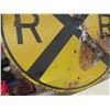 Image 7 : 2 Metal Signs - RR Crossing 30" Diameter and Speed Limit in Yard