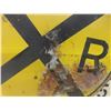 Image 9 : 2 Metal Signs - RR Crossing 30" Diameter and Speed Limit in Yard