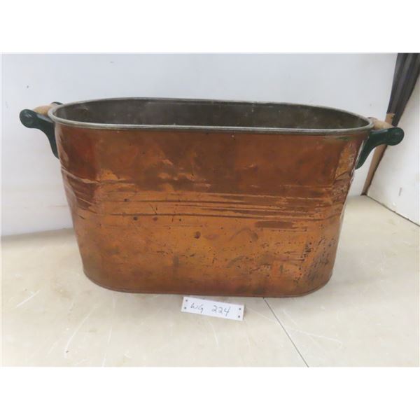 Antique Copper Wash Tub 12"