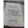 Image 5 : Pound Grain Sacks - Fort William Ontario. 100 Pound Sugar Sack - Manitoba Sugar Co. 50 Pound Vernal