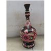 Image 3 : Vintage Wood Carved Painted 14 Pieces - Decanter, 6 Egg Cups, 6 Decorated Eggs, and Tray