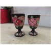 Image 6 : Vintage Wood Carved Painted 14 Pieces - Decanter, 6 Egg Cups, 6 Decorated Eggs, and Tray