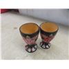 Image 7 : Vintage Wood Carved Painted 14 Pieces - Decanter, 6 Egg Cups, 6 Decorated Eggs, and Tray