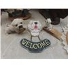 Image 3 : Metal Sign Security, Shelf Decor, and Five Petit Point Unframed Pictures and More