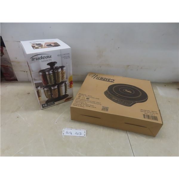 New Spice Carousel With 16 Bottles and NuWave 2 Induction Cooktop