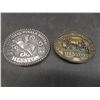 Image 2 : Five Belt Buckles Including Hesston National Finals Rodeo 1981 and 1984, Parkside Ford, and H-TEN H