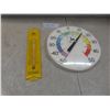Image 1 : Two John Deere Thermometers: Metal and Plastic 12" Diameter