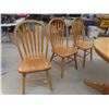 Image 10 : Oak Oval Dining Table With Pedestal, 4 Leaves (10") and Six Matching Chairs