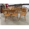 Image 11 : Oak Oval Dining Table With Pedestal, 4 Leaves (10") and Six Matching Chairs