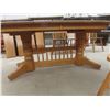 Image 2 : Oak Oval Dining Table With Pedestal, 4 Leaves (10") and Six Matching Chairs