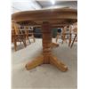 Image 5 : Oak Oval Dining Table With Pedestal, 4 Leaves (10") and Six Matching Chairs