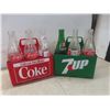 Image 7 : Twelve Soda Bottles With Plastic Carriers Including Coke, 7-Up, and Pepsi