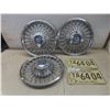 Image 1 : Three Chrome Ford Hubcaps and Two Manitoba 1971 License Plates