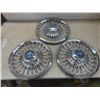 Image 3 : Three Chrome Ford Hubcaps and Two Manitoba 1971 License Plates